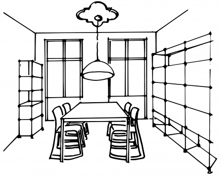 Freisberg Zeichnung Raum